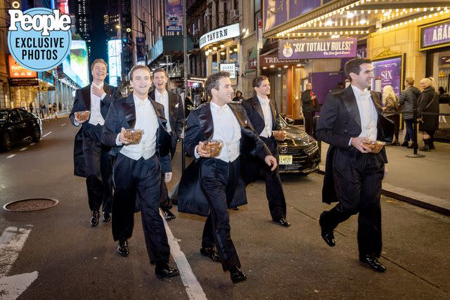 <p>Paul Aphisit / DKC O&M</p> The harmonists of 'Harmony,' which opened on Broadway earlier this month.