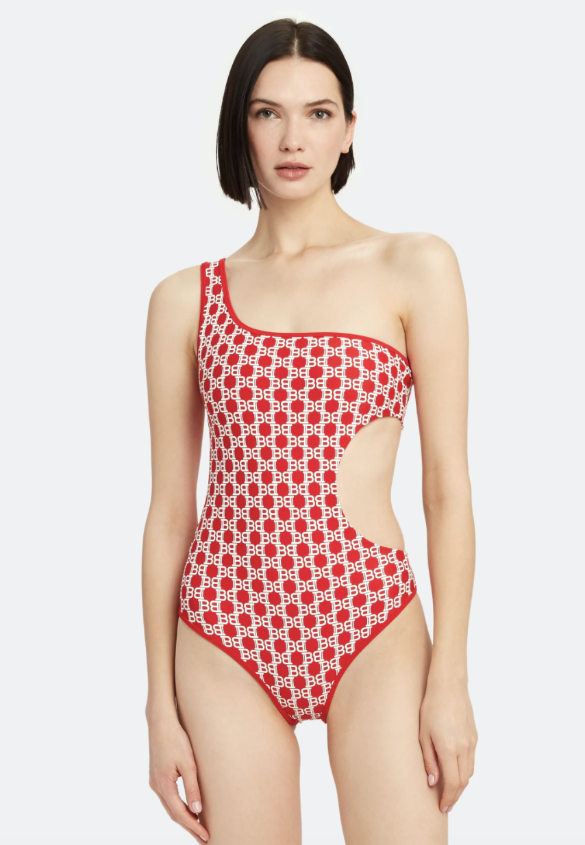 Balmain one-shoulder swimsuit, US$312.00 (was US$520.00). PHOTO: Verishop