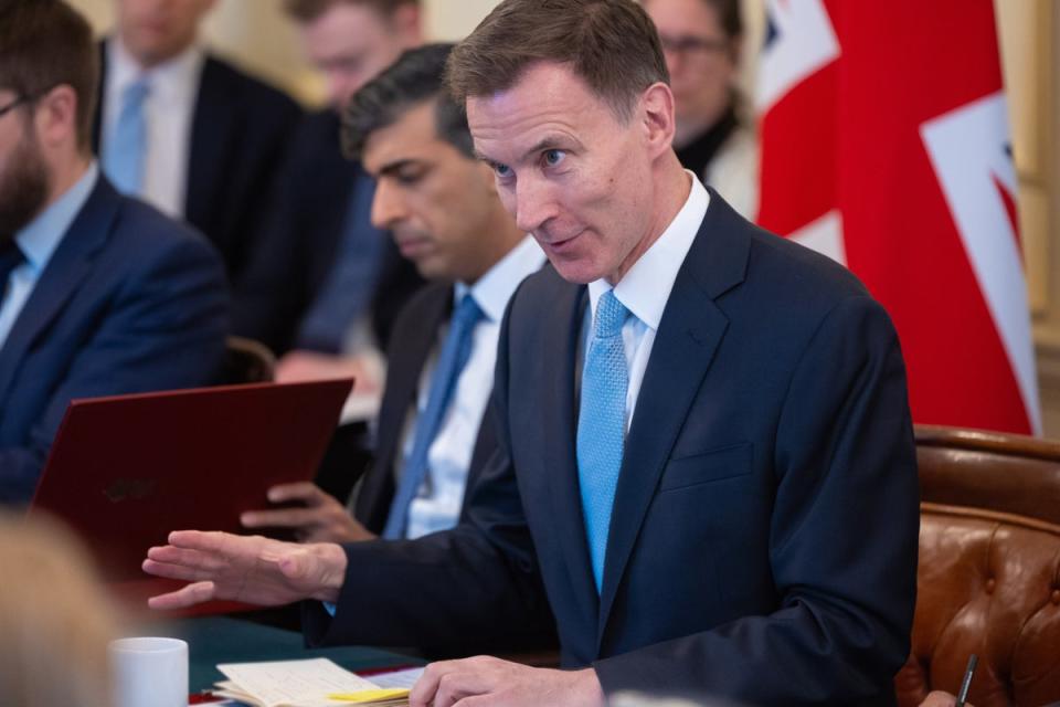 The Chancellor pictured briefing Cabinet on his budget (Simon Walker / No 10 Downing Street)