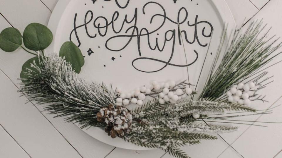 christmas door decorations o holy night sign