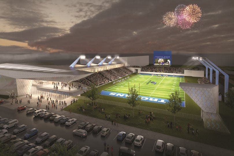 A rendering of the new Dakota State University athletic complex.