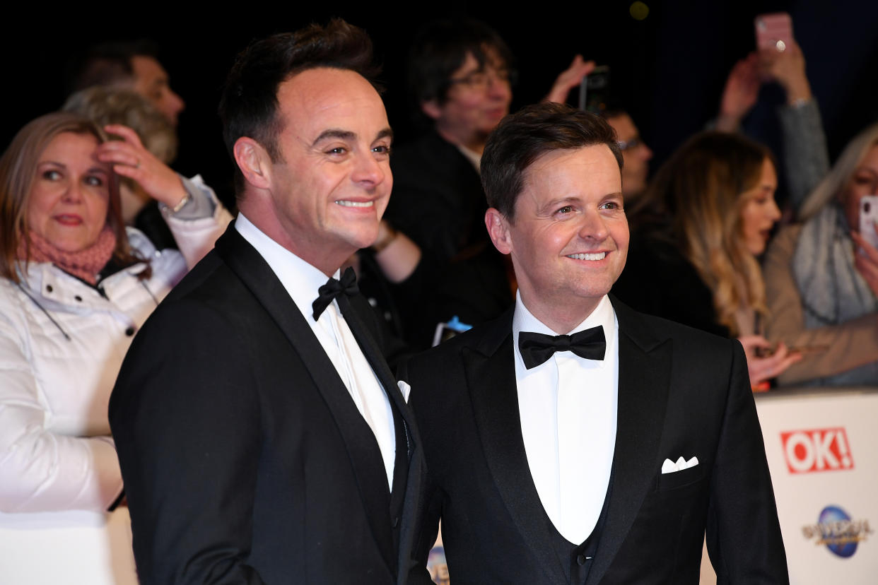 Anthony McPartlin and Declan Donnelly attending the National Television Awards 2020 held at the O2 Arena, London. Photo credit should read: Doug Peters/EMPICS