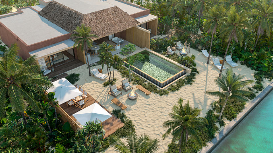 The exterior of a Caye Chapel residence. - Credit: Four Seasons Hotels and Resorts