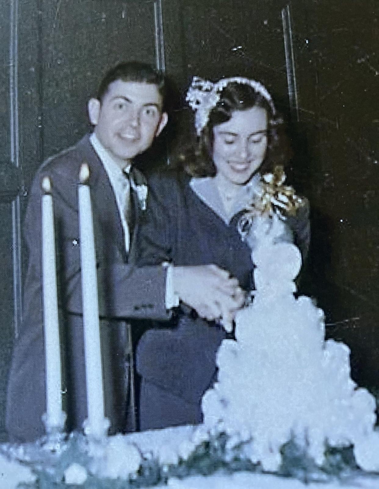Jack and Beverly Irvine at their wedding on Feb. 7,1953.