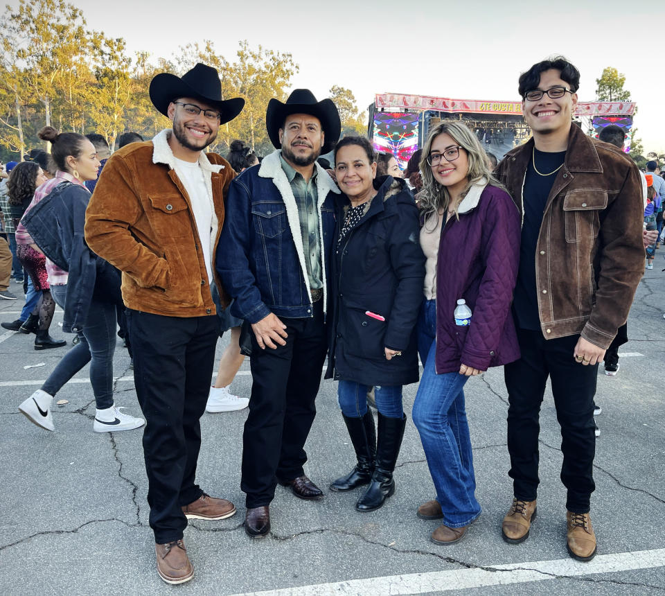 The Martinez siblings surprised their dad on his birthday with tickets to the Besame Mucho Festival. (Cora Cervantes-Orta)