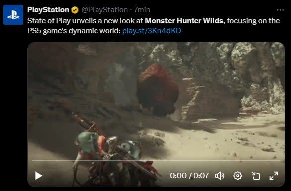 Monster Hunter Wilds, uno de los protagonistas del State of Play