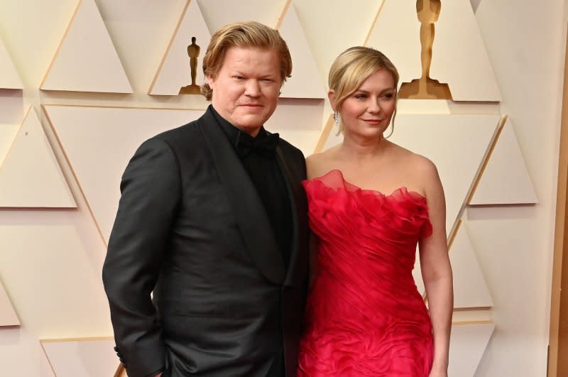 Kirsten Dunst (R) and Jesse Plemons attend the Academy Awards in 2022. File Photo by Jim Ruymen/UPI