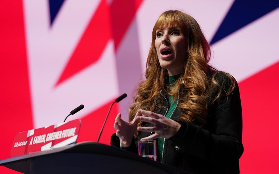 Angela Rayner addresses the Labour Party's conference in Liverpool - Ian Forsyth/Getty Images 