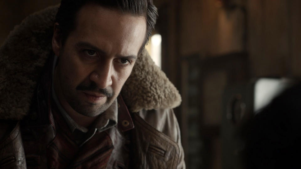 This image released by HBO shows Lin-Manuel Miranda in a scene from "His Dark Materials." (HBO via AP)