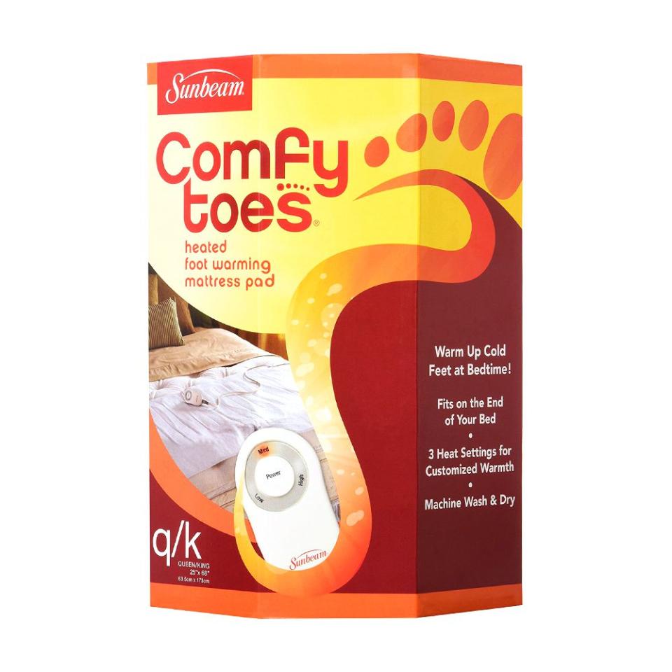 8) Sunbeam Comfy Toes Heated Foot Warming Mattress Pad