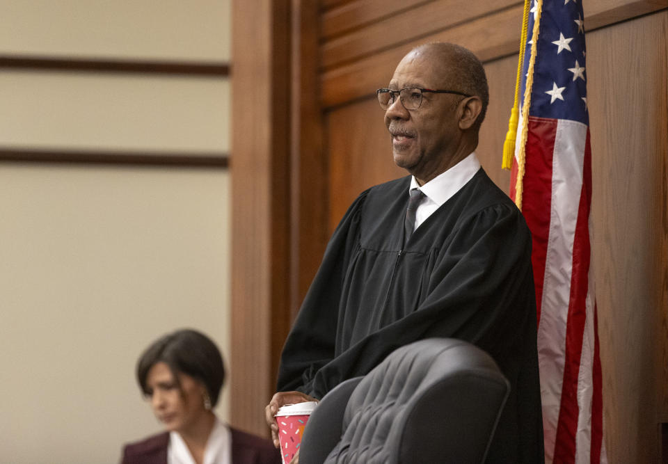 Judge Clifton Newman presides during Alex Murdaugh's sentencing for stealing from 18 clients, Tuesday, Nov. 28, 2023, at the Beaufort County Courthouse in Beaufort, S.C. (Andrew J. Whitaker/The Post And Courier via AP, Pool)