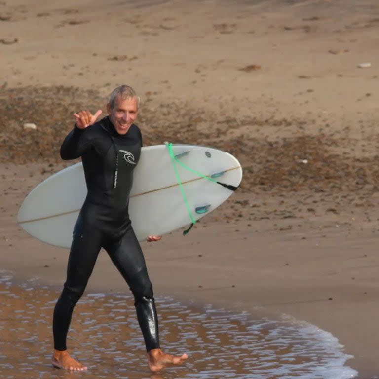 Marcelo Mazzarello se convirtió en fanático del surf