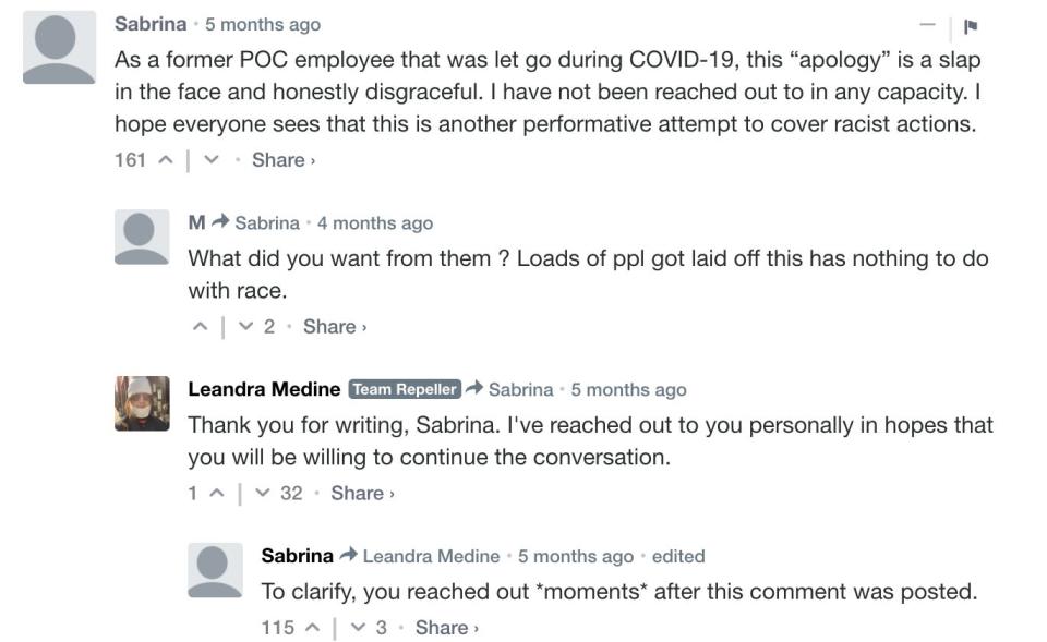 sabrina santiago   leandra medine cohen repeller comments exchange