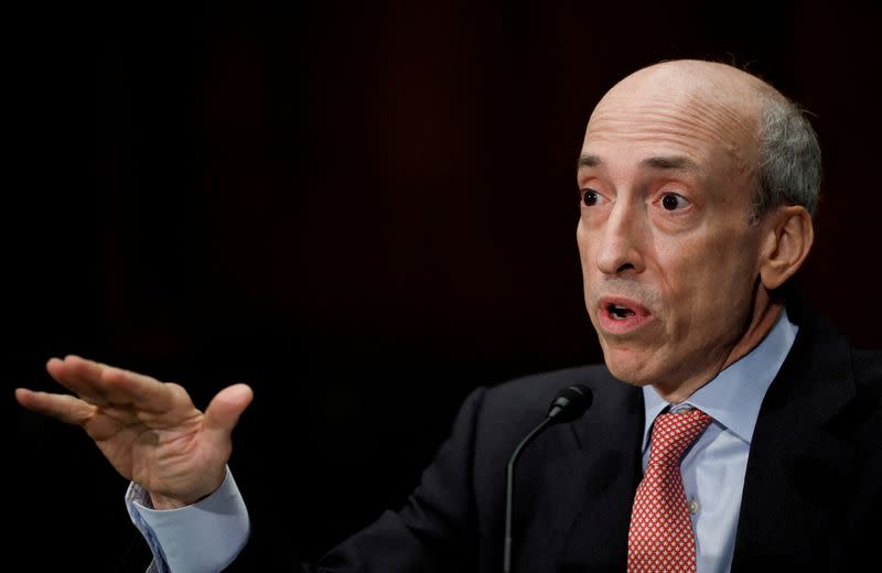 FILE PHOTO: U.S. Securities and Exchange Commission (SEC) Chairman Gary Gensler testifies on Capitol Hill in Washington