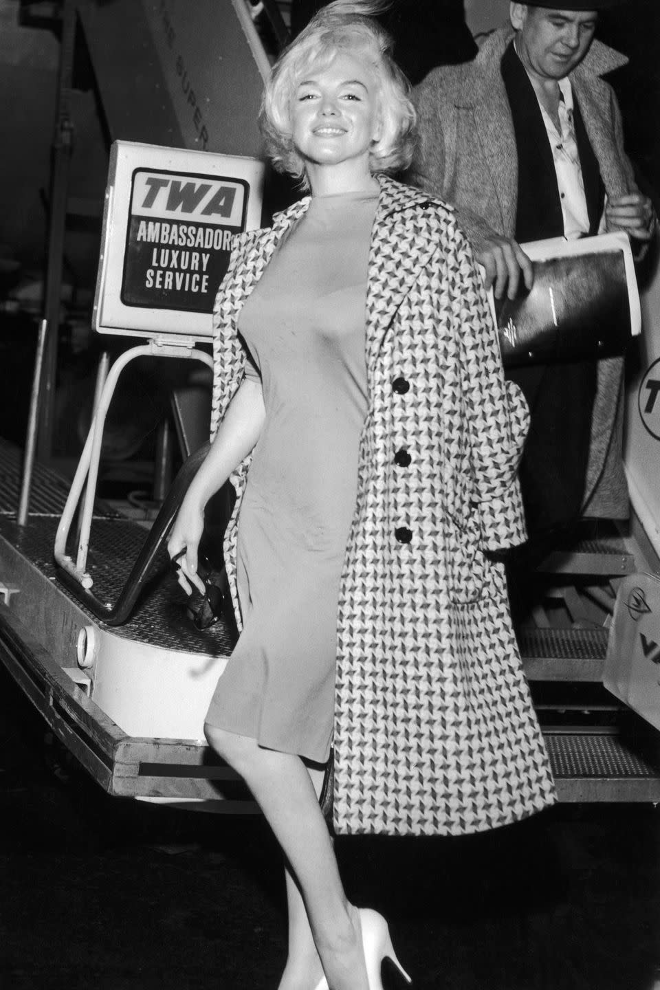 <p>Arriving at New York International Airport (now known as LaGuardia), 1961.</p>