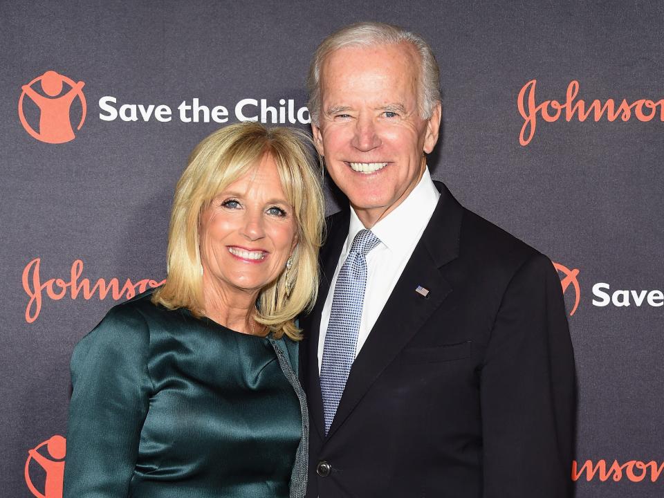 Joe Biden and Jill Biden at a Save the Children gala in 2017.