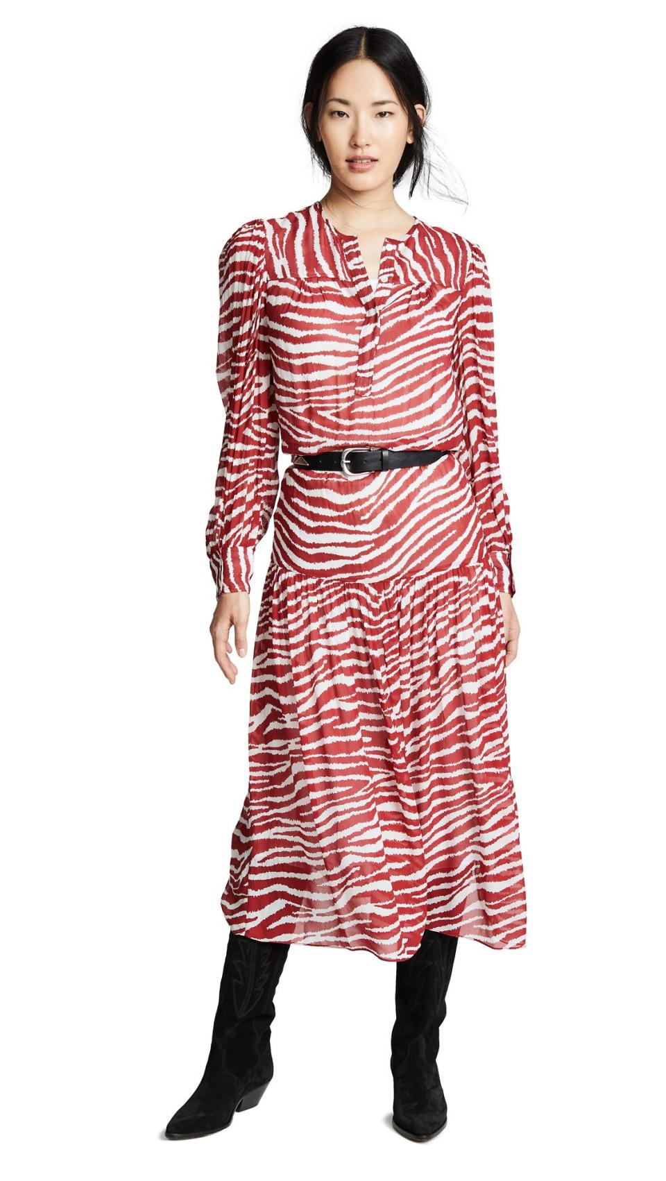 Red Zebra Print Dress