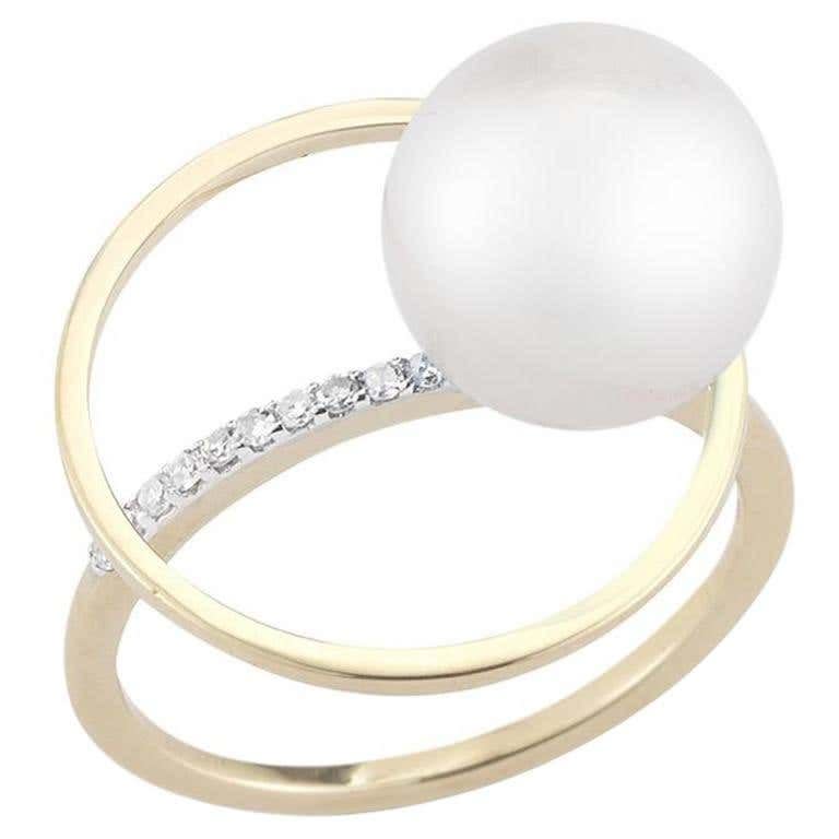 7) Pearl Orbit Ring