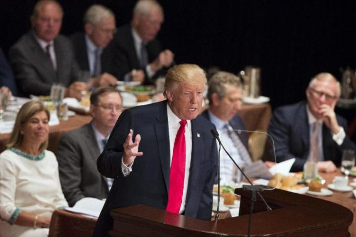 Donald Trump speaks to the Economic Club of New York. (AP Photo/ Evan Vucci)