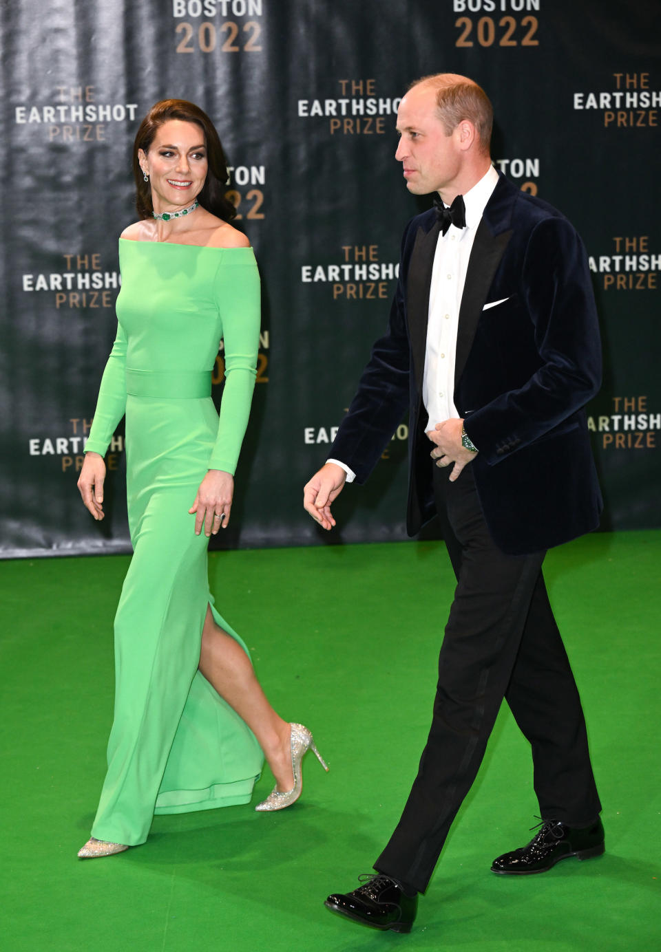 The couple and various celebrities attend the Earthshot Prize Awards on day three of their royal tour of Boston. (Karwai Tang / WireImage)