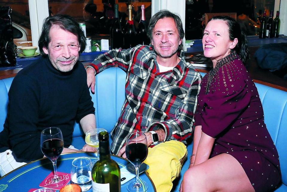 Chaos club: Peter Saville, Stockdale’s husband Marc Newson and Katie Grand at Paris Fashion Week