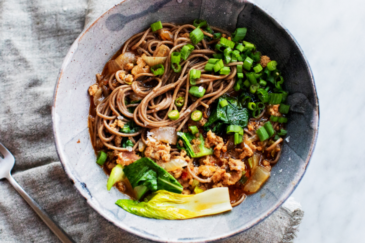 <p>This spicy pork and soba noodles recipe is so easy to prepare and so tasty, and you can load your bowls up with chopped Thai chilis for extra heat.</p><p><strong>Get the recipe: <a href="https://www.triedandtruerecipe.com/2019/10/16/spicy-pork-and-soba-noodles/" rel="nofollow noopener" target="_blank" data-ylk="slk:Spicy Pork and Soba Noodles;elm:context_link;itc:0;sec:content-canvas" class="link rapid-noclick-resp"><em>Spicy Pork and Soba Noodles</em></a></strong></p>