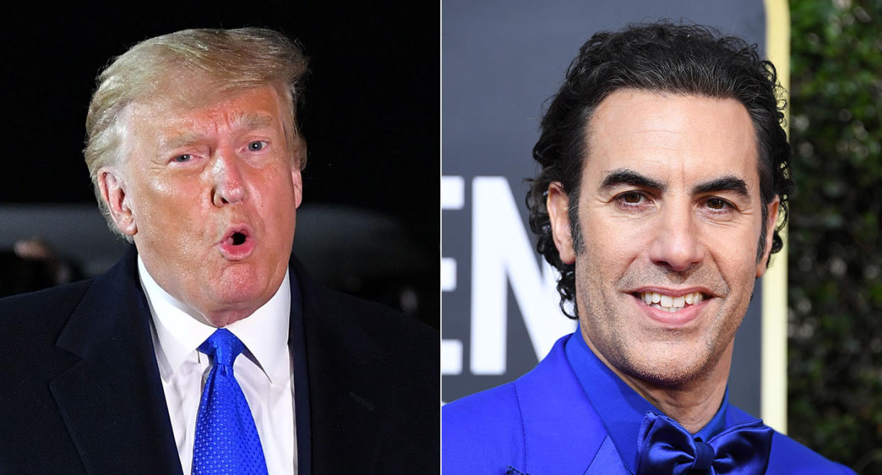 Donald Trump brands Borat star Sacha Baron Cohen "a creep" (getty images)