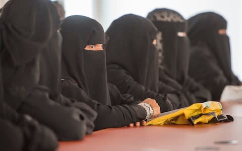Women in face-covering niqabs - Credit: David Rose for the Telegraph