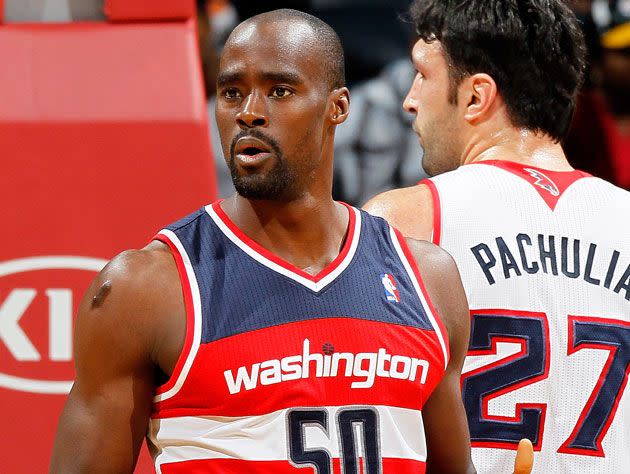 Emeka Okafor and Zaza Pachulia in 2013. (Getty Images)