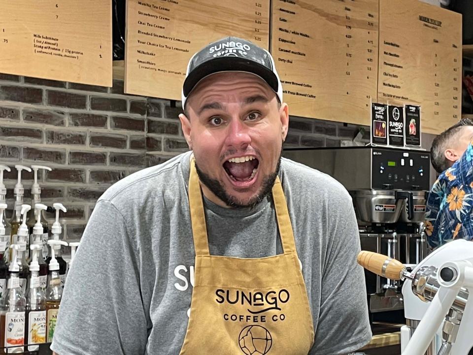 Co-owner Tito Wilson said he’s excited to finally open Sunago Coffee Company on 10736 Hardin Valley Road after a year of setbacks Monday, Aug. 1, 2022