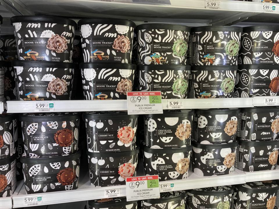 Publix brand ice cream for sale at Publix in Tennessee