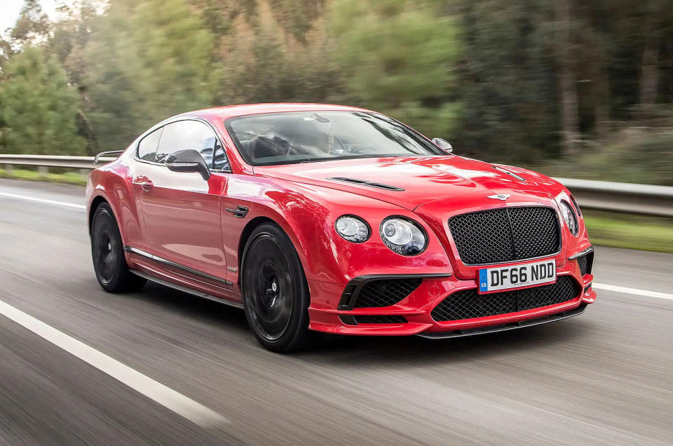 <p>For the second Continental GT Supersports, introduced eight years after the first, Bentley raised the power output of its <strong>6.0-litre</strong> W12 engine to <strong>700bhp</strong>. According to the company’s own figures, the <strong>top speed</strong> and <strong>0-62mph</strong> time of the coupe accordingly improved to <strong>209mph</strong> and <strong>3.4 seconds</strong> respectively, while the convertible could manage <strong>205mph</strong> and <strong>3.7 seconds</strong>.</p><p>The problem with all this was that, even after a weight-saving programme, the Supersports still weighed <strong>2.3 tonnes</strong>, and was therefore not, as far as we were concerned, a super sports car. “Think of it instead as a traditional Bentley turned up to 11,” we suggested.</p>