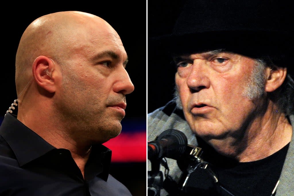 In dispute: Joe Rogan and Neil Young  (Getty Images)