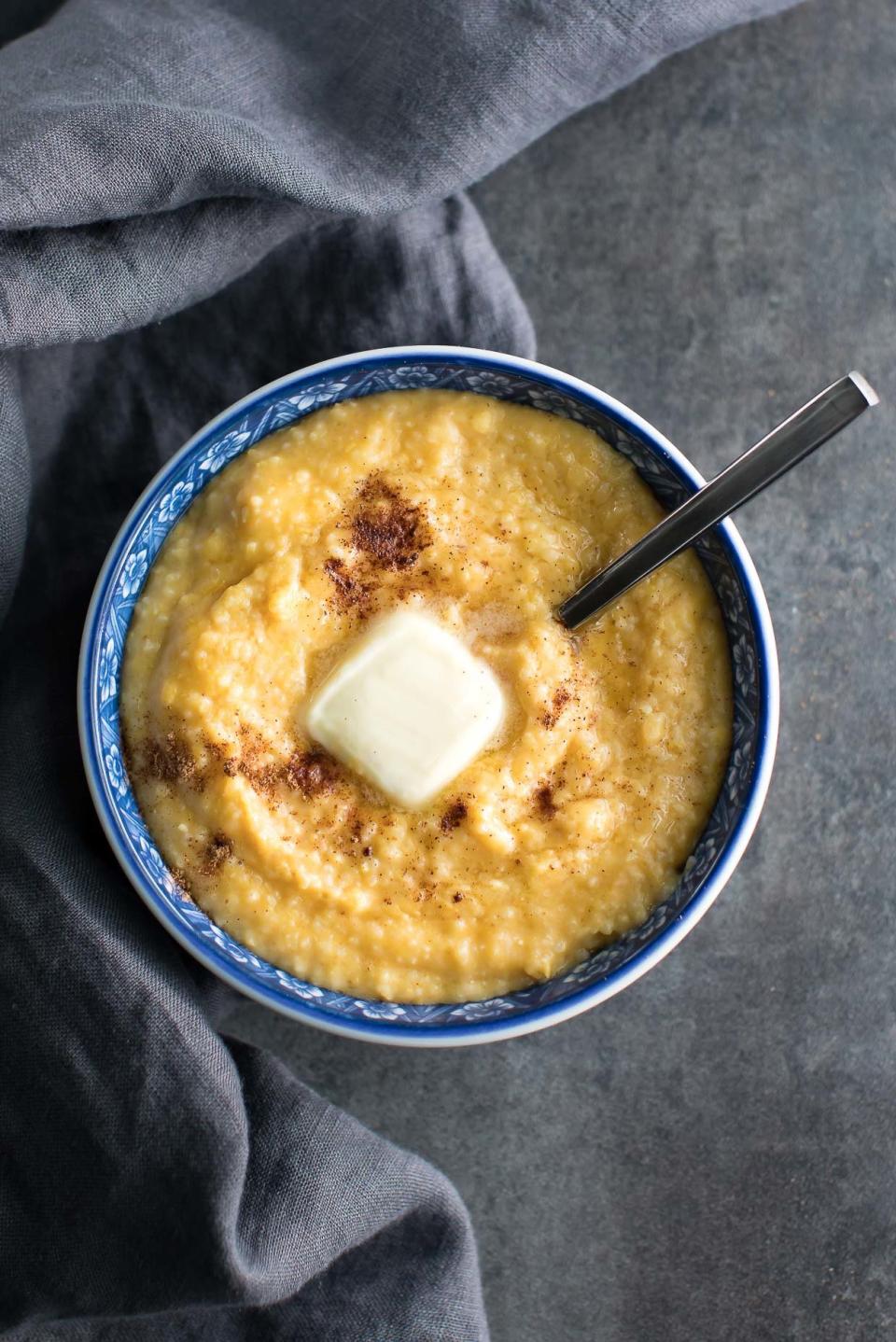 <strong>Get the <a href="https://peasandcrayons.com/2018/09/instant-pot-pumpkin-grits.html" target="_blank" rel="noopener noreferrer">Instant Pot Pumpkin Grits</a> recipe from Peas and Crayons.</strong>