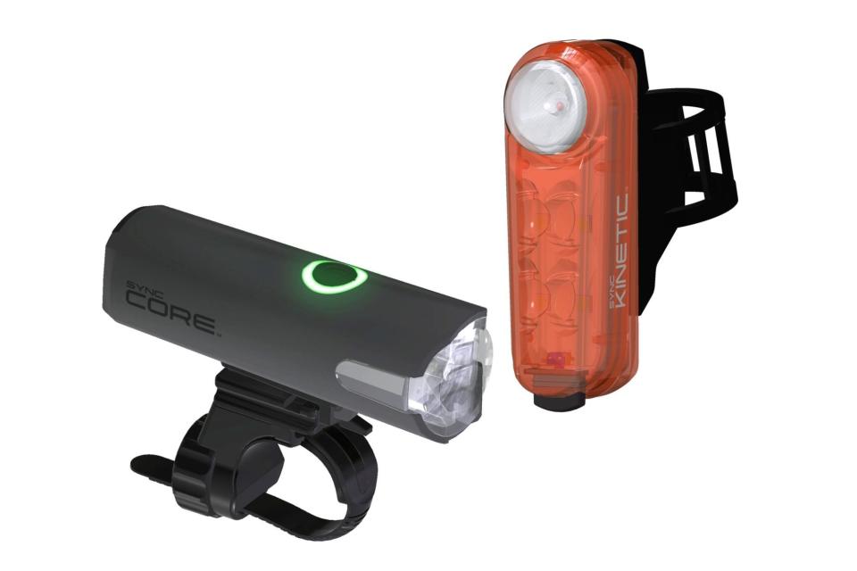 Image shows CatEye Sync; Core and Kinetic bike light set.