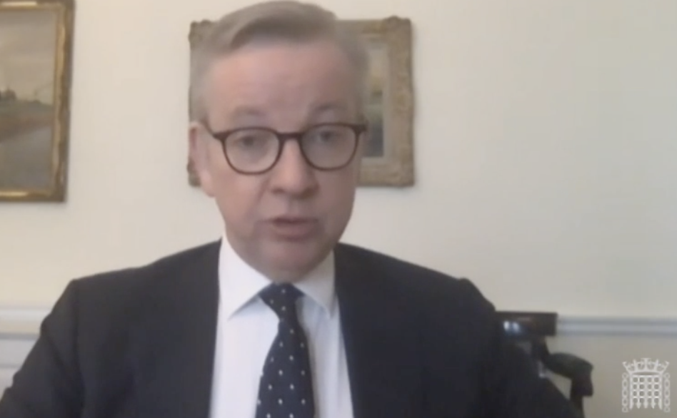 Michael Gove told the future relationship with the European Union committee that there will be no extension to the transition period. (Parliamentlive.tv)