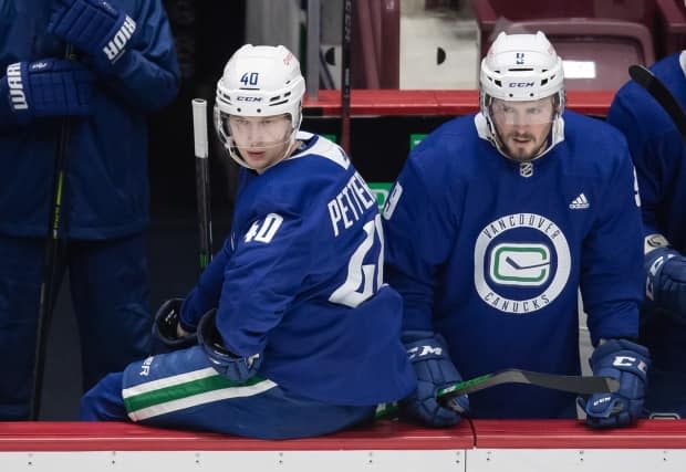 Vancouver Canucks forward J.T. Miller, shown during training camp in January, questioned Wednesday whether the decision for an expedited return to play following the team's COVID-19 outbreak is motivated by health and safety. (Darryl Dyck/The Canadian Press - image credit)