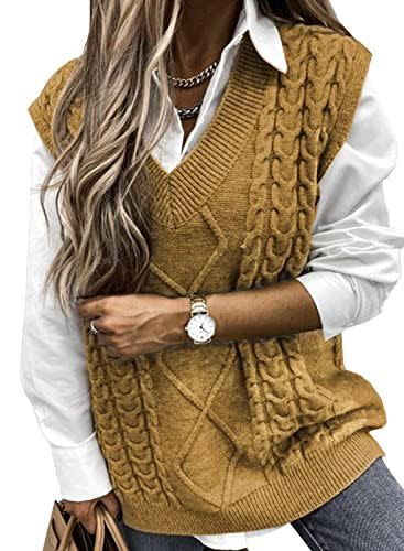 5) HOTAPEI Oversized Sweater Vest