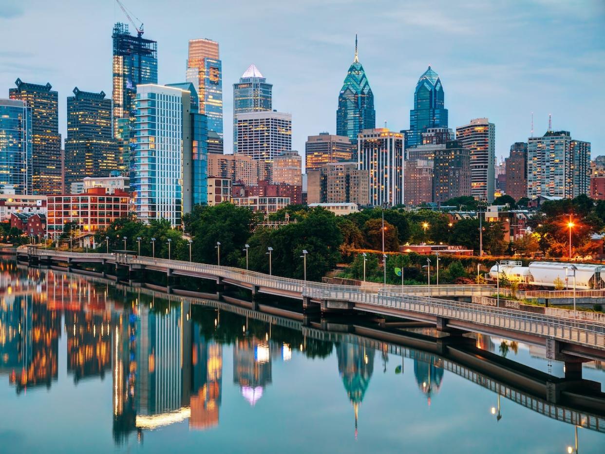 The skyline of Philadelphia, Pennsylvania.