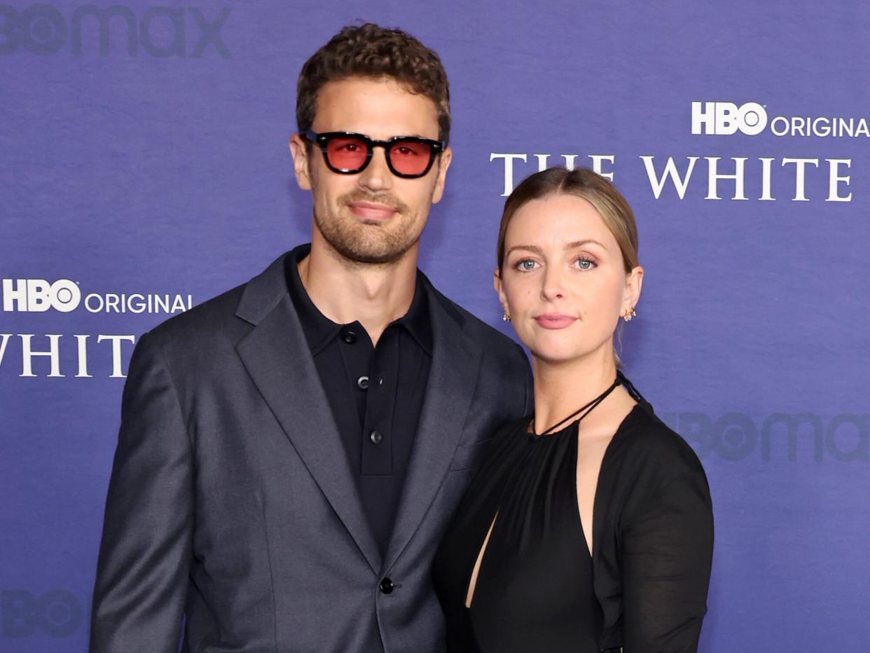 Theo James and Ruth Kearney attend the Los Angeles Season 2 Premiere of HBO Original Series "The White Lotus" at Goya Studios on October 20, 2022 in Los Angeles, California