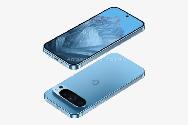 Front and back renders of the Google Pixel 9 Pro.