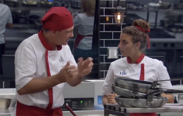 DAVID: “So what you’re saying is that beef, right, the beef goes on the plate AFTER we’ve cooked it? Hmm. Could you run me through that process one more time?” JESS: “No.”Source: Channel Seven