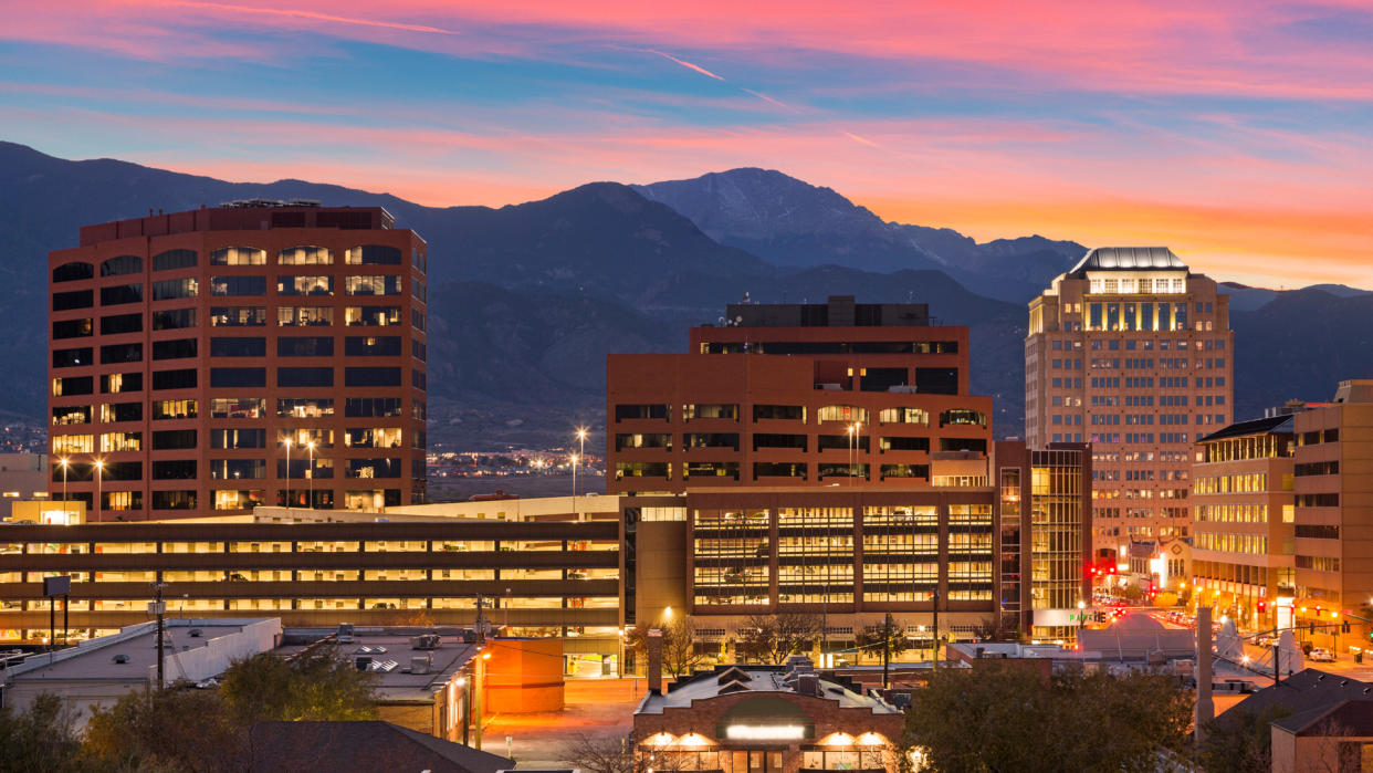 Downtown Colorado Springs at Dusk.