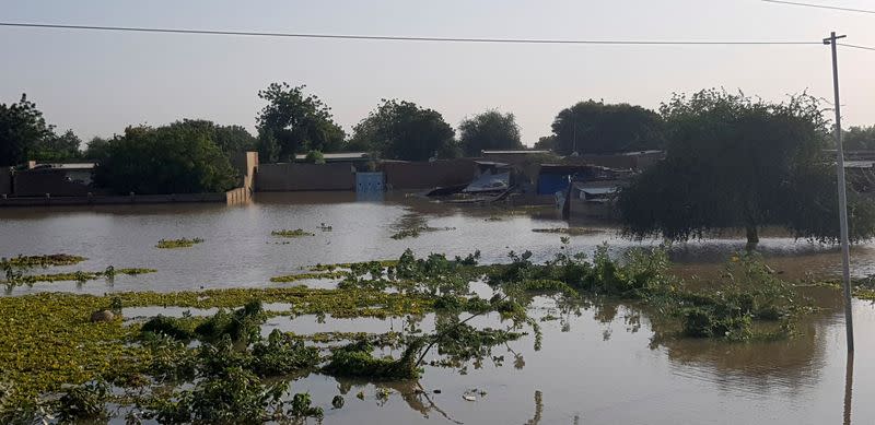 FILE PHOTO: Homes are submerged in water after a massive flood in N'djamena