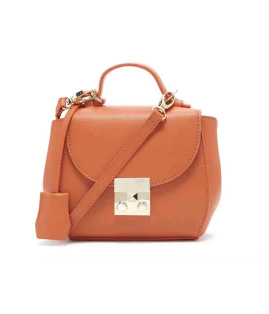 Forever 21 Faux Leather Mini Crossbody in Orange