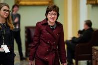 Senator Collins arrives as the Trump impeachment trial continues in Washington