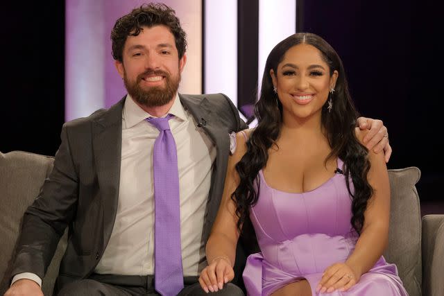 Adam Rose/Netflix Zack Goytowski and Bliss Poureetezadi at the 'Love Is Blind' season 4 reunion