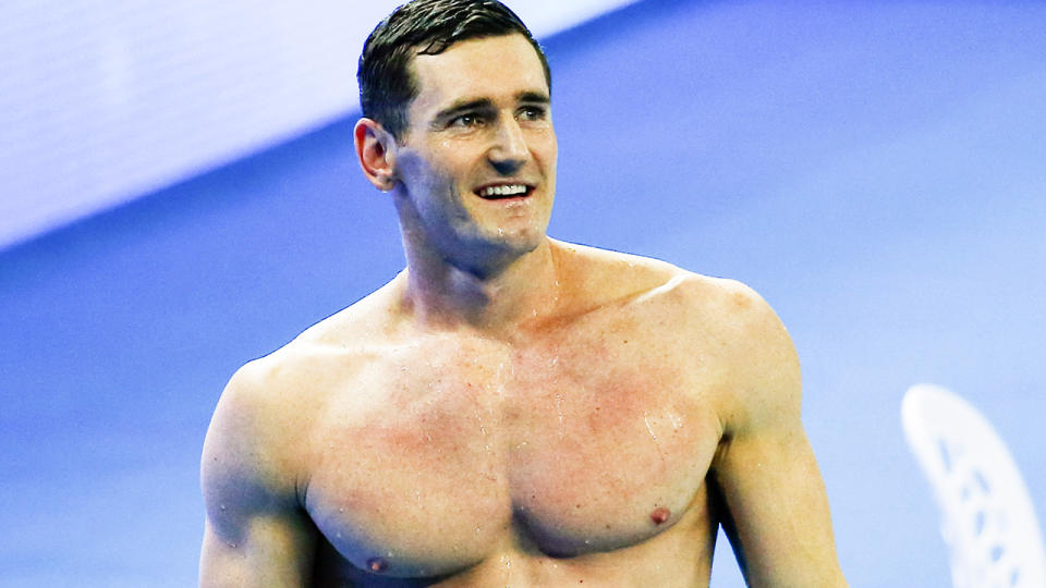 Cameron Van Der Burgh, pictured here after winning the 50m breaststroke final at the world championships in 2018.