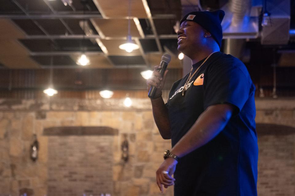 JaWon Wheat goes through his set, telling jokes related to his life experiences at Thursday's Top City Comedy competition at The Foundry.