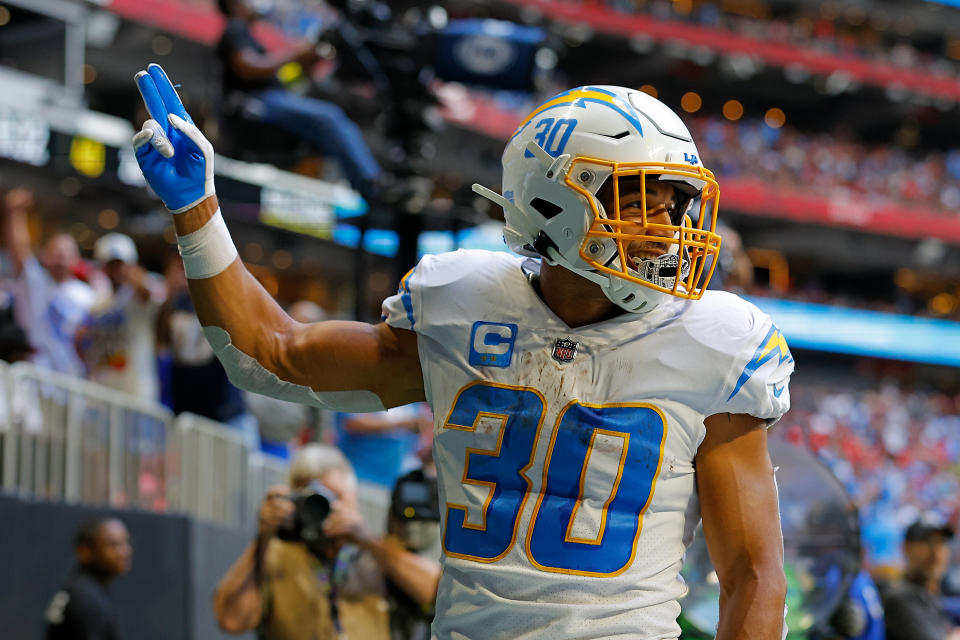 Austin Ekeler led the NFL in total touchdowns over the past two seasons. (Photo by Todd Kirkland/Getty Images)